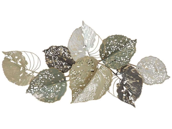Διακοσμητικό Τοίχου Φύλλα 15-00-20642 134x69x10cm Multi Marhome Μέταλλο