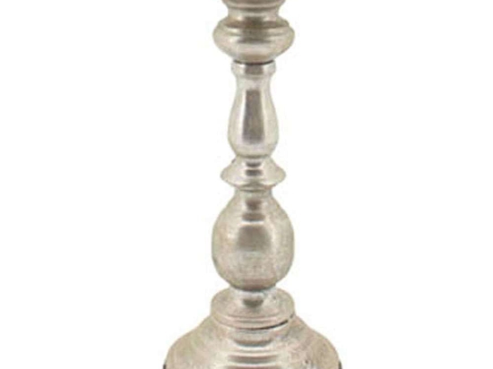Κηροπήγιο Παλαιωμένο 15-00-21343 Φ12x27,5cm Silver Marhome Μέταλλο