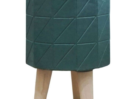 Κασπώ 06-00-21203-1 Φ19,5x28,5cm Green-Natural Marhome Ξύλο,Τσιμέντο