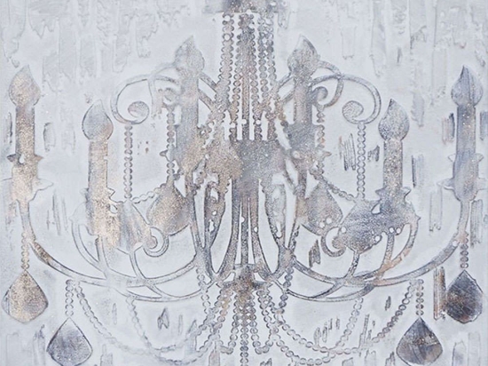 Πίνακας Καμβάς Πολυέλαιος 15-00-19168 80x80x3cm Cream Marhome Τετράγωνοι Καμβάς
