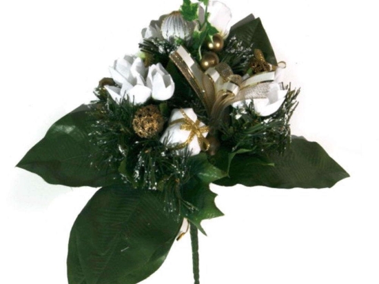 Χριστουγεννιάτικο Μπουκέτο 99-01-16074 WHITE 27cm Multi Marhome