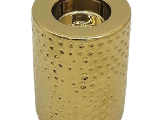 Κηροπήγιο Σφυρήλατο 15-00-23714 7,5x10cm Gold Marhome Κεραμικό