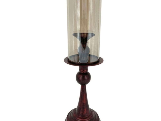 Κηροπήγιο Μπίλια 15-00-23974 53cm Brown Marhome Μέταλλο,Γυαλί