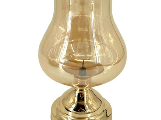 Κηροπήγιο Λάμπα 15-00-23946 Φ16x27cm Gold Marhome Μέταλλο,Γυαλί