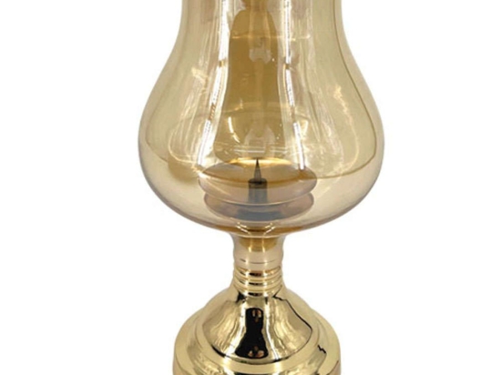 Κηροπήγιο Λάμπα 15-00-23947 Φ16x31cm Gold Marhome Μέταλλο,Γυαλί