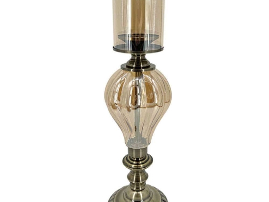 Κηροπήγιο Μπαλόνι 15-00-23983 Φ15,5x55cm Bronze Marhome Μέταλλο,Γυαλί