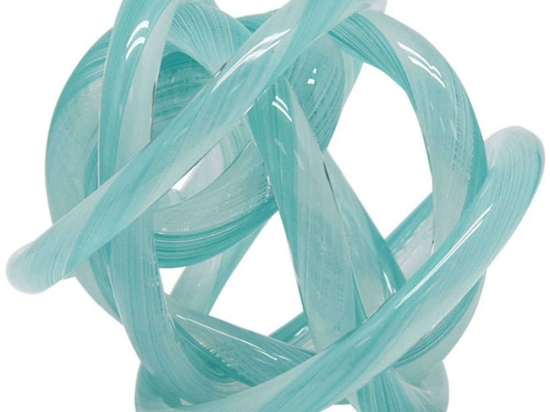 Διακοσμητικός Κόμπος 15-00-23933 Φ15cm Turquoise Marhome Γυαλί
