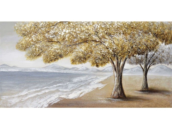 Πίνακας Καμβάς Παραλία 15-00-23536 120x60cm Multi Marhome Οριζόντιοι Καμβάς