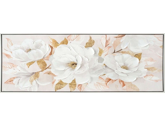 Πίνακας Καμβάς Μανόλιες 15-00-23553 100x50cm Multi Marhome Οριζόντιοι Καμβάς