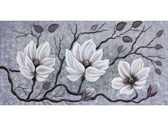 Πίνακας Καμβάς Μανόλιες 15-00-23579 115x55cm Multi Marhome Οριζόντιοι Καμβάς