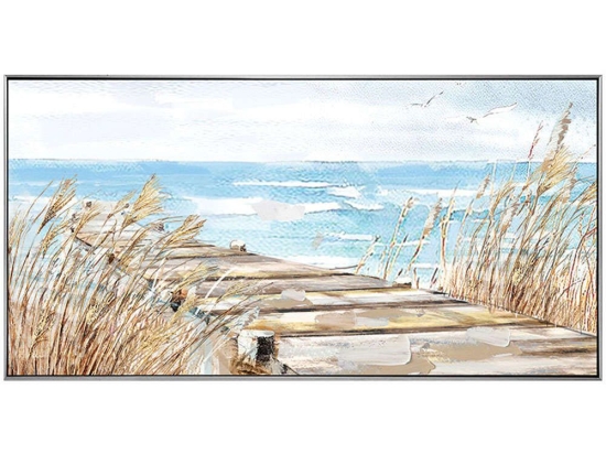 Πίνακας Καμβάς Προβλήτα 15-00-23544 140x70cm Multi Marhome Οριζόντιοι Καμβάς