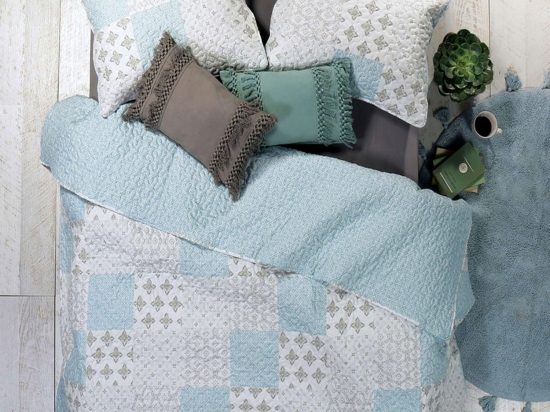 Κουβερλί Windflower Light Blue Nef-Nef Υπέρδιπλο 220x240cm Microfiber