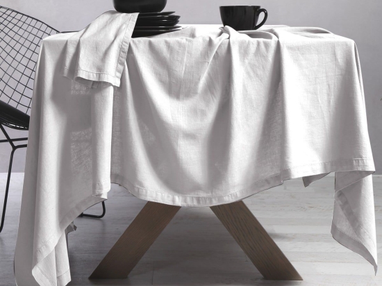 Τραπεζομάντηλο Cotton-Linen White Nef-Nef 150Χ300 100% Βαμβάκι
