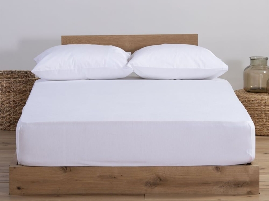 Σεντόνι Jersey Με Λάστιχο White Nef-Nef King Size 180x235cm 100% Βαμβάκι