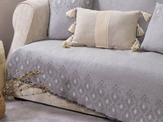 Ριχτάρι Warren-1 Grey Nef-Nef Πολυθρόνα 170x180cm Βαμβάκι-Πολυέστερ