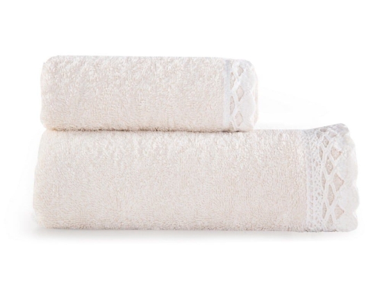 Πετσέτα Crochet Σετ 2τμχ 1121-Cream Nef-Nef Σετ Πετσέτες 50x90cm 100% Βαμβάκι
