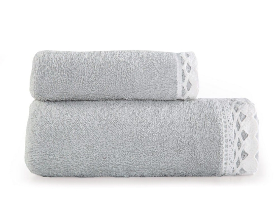 Πετσέτα Crochet Σετ 2τμχ 1122-Grey Nef-Nef Σετ Πετσέτες 50x90cm 100% Βαμβάκι