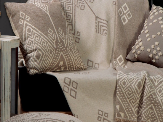 Ριχτάρι Semedo Beige-Ecru Nef-Nef Πολυθρόνα 130x170cm Ακρυλικό-Πολυέστερ