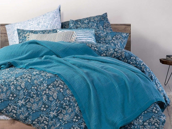 Κουβέρτα Summer Time Blue Nef-Nef Υπέρδιπλo 230x240cm 100% Βαμβάκι