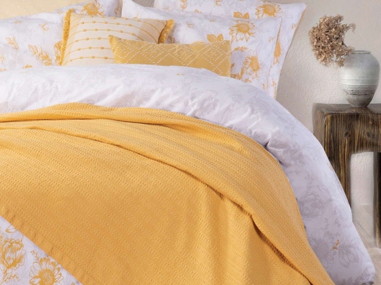 Κουβέρτα Πικέ Cool 1156-Yellow Nef-Nef Υπέρδιπλo 220x240cm 100% Βαμβάκι