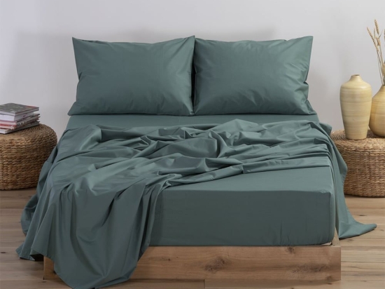 Σεντόνι Basic Green Nef-Nef Μονό 170x270cm 100% Βαμβάκι