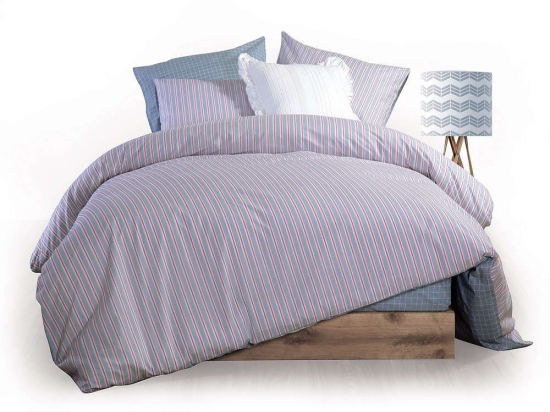 Σεντόνι Testa Σετ 4τμχ Blue Nef-Nef Μονό 200x270cm 100% Βαμβάκι