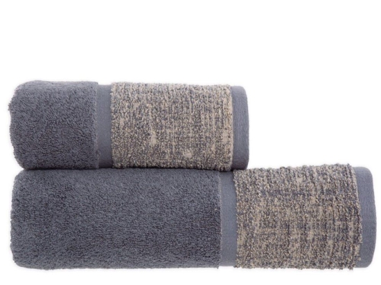 Πετσέτα Cora Anthracite Nef-Nef Προσώπου 50x90cm 100% Βαμβάκι