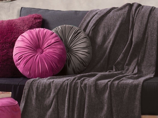 Ριχτάρι Dorian Anthracite Nef-Nef Πολυθρόνα 130x160cm Chenille-Πολυέστερ