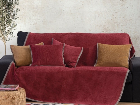 Ριχτάρι New Tanger Bordo-Ecru Nef-Nef Πολυθρόνα 180x180cm Ακρυλικό-Πολυέστερ