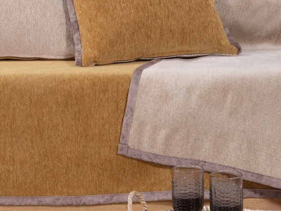 Ριχτάρι New Tanger Mustard-Ecru Nef-Nef Τετραθέσιο 180x350cm Ακρυλικό-Πολυέστερ