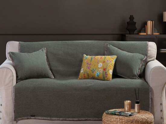 Ριχτάρι New Tanger Forest Green-Ecru Nef-Nef Τετραθέσιο 180x350cm Ακρυλικό-Πολυέστερ