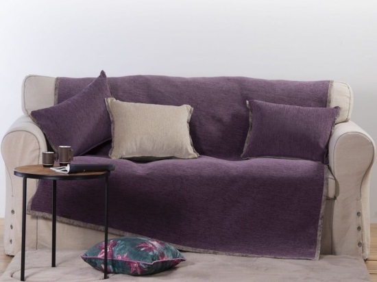 Ριχτάρι New Tanger Purple-Ecru Nef-Nef Διθέσιο 180X250cm Ακρυλικό-Πολυέστερ