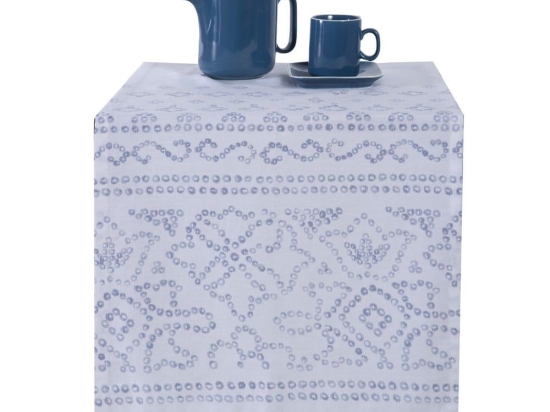 Runner Mysterious White-Blue Nef-Nef 45X150 Βαμβάκι-Πολυέστερ