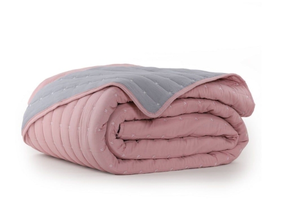Κουβερλί Bicolor-22 Pink-Grey Nef-Nef Υπέρδιπλο 220x240cm Microfiber-Polyester