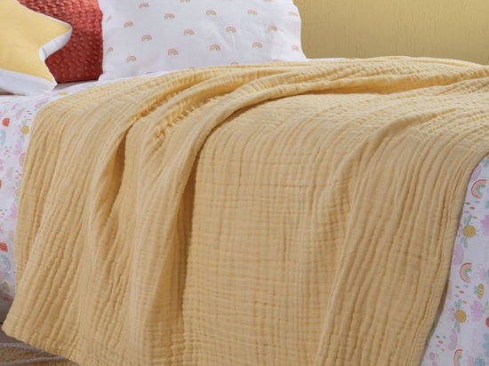 Κουβέρτα Βρεφική Whisper Yellow Nef-Nef Αγκαλιάς 80x110cm 100% Βαμβάκι