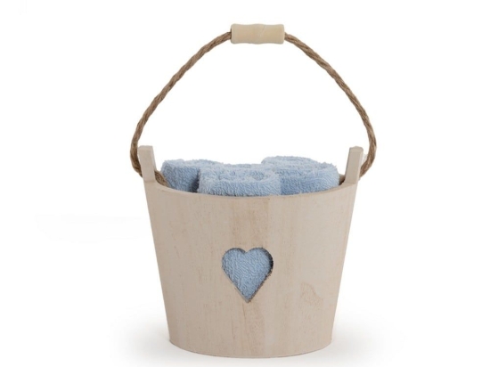 Λαβέτες Heart Basket (Σετ 5τμχ) Blue Nef-Nef Σετ Πετσέτες 30x30cm 100% Βαμβάκι