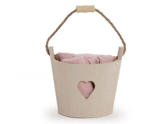 Λαβέτες Heart Basket (Σετ 5τμχ) Pink Nef-Nef Σετ Πετσέτες 30x30cm 100% Βαμβάκι