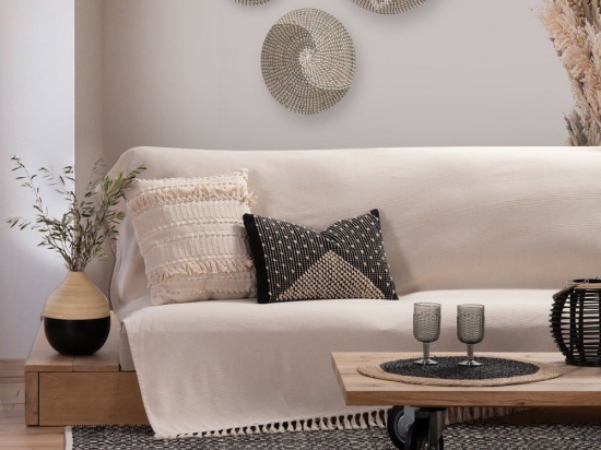 Ριχτάρι Fargo Natural Nef-Nef Τριθέσιο 180x300cm 100% Βαμβάκι