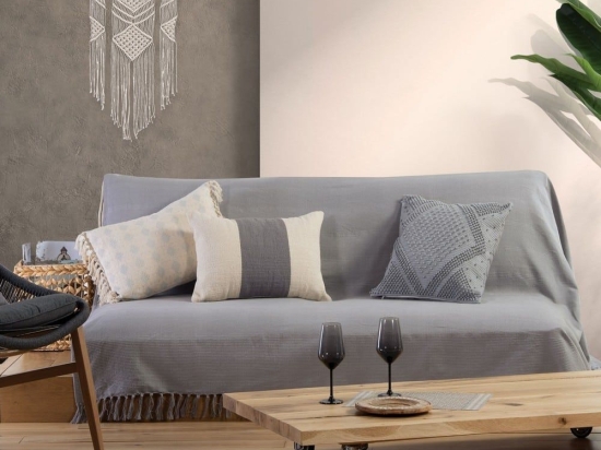Ριχτάρι Fargo Silver Nef-Nef Τριθέσιο 180x300cm 100% Βαμβάκι