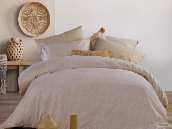Σεντόνια Clover (Σετ 4τμχ) Yellow Nef-Nef Υπέρδιπλo 240x270cm 100% Βαμβάκι