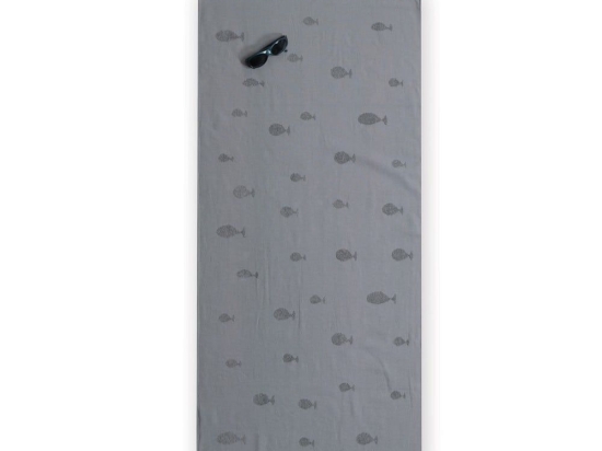 Πετσέτα Θαλάσσης Παιδική  Ocean Fish Grey Nef-Nef Θαλάσσης 100% Βαμβάκι