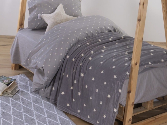 Κουβέρτα Παιδική Fleece Precious Grey Nef-Nef Μονό 160x220cm Πολυέστερ