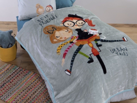 Κουβέρτα Παιδική Girlfriends Aqua Nef-Nef Μονό 160x220cm Πολυέστερ