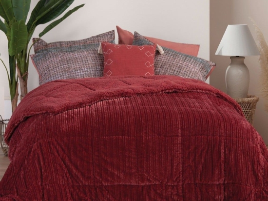 Κουβερτοπάπλωμα Redick 23 Bordo Nef-Nef Υπέρδιπλο 240x220cm Πολυέστερ