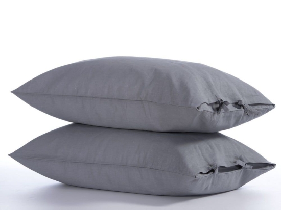 Μαξιλαροθήκες Cotton-Linen (Σετ 2τμχ) Grey Nef-Nef 52X72 Βαμβάκι-Λινό
