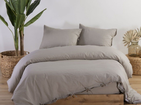 Παπλωματοθήκη Cotton-Linen Beige Nef-Nef King Size Βαμβάκι-Λινό