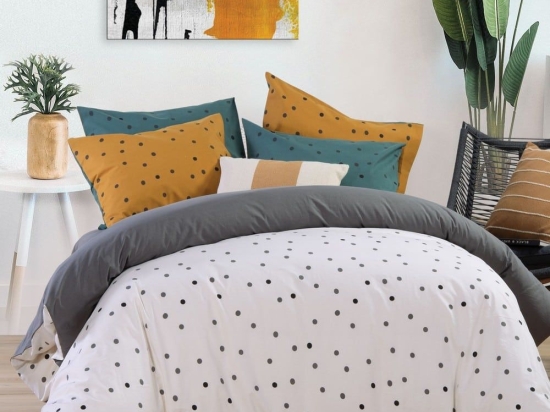 Παπλωματοθήκη Friday (Σετ 2τμχ) Ecru-Mustard-Petrol Nef-Nef Μονό 170x240cm 100% Βαμβάκι