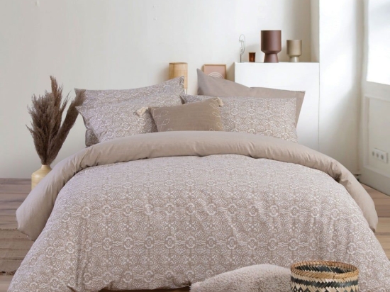 Παπλωματοθήκη Wisely (Σετ 2τμχ) Beige Nef-Nef Μονό 170x240cm 100% Βαμβάκι