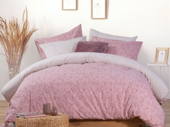 Σεντόνια Aria 23 Με Λάστιχο (Σετ 4τμχ) Rose Nef-Nef King Size 180x235cm 100% Βαμβάκι