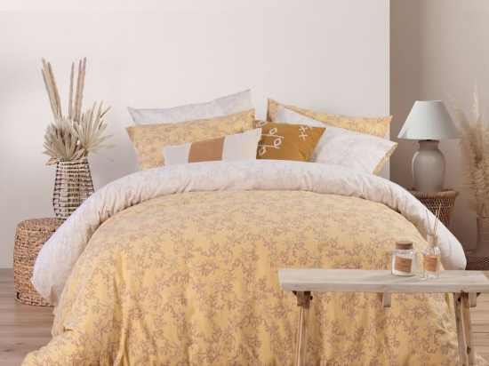 Σεντόνια Femme Με Λάστιχο (Σετ 4τμχ) Yellow Nef-Nef King Size 180x235cm 100% Βαμβάκι